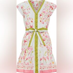 Charming Anna Cate Floral Dress with Green Bow